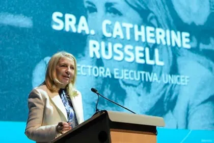 La directora ejecutiva de UNICEF Catherine Russell dijo que se debería "cerrar la brecha de inmunización" para que no haya niños sin vacunas (EFE/ Lenin Nolly)