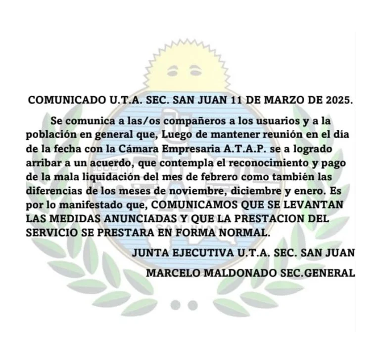 uta comunicado