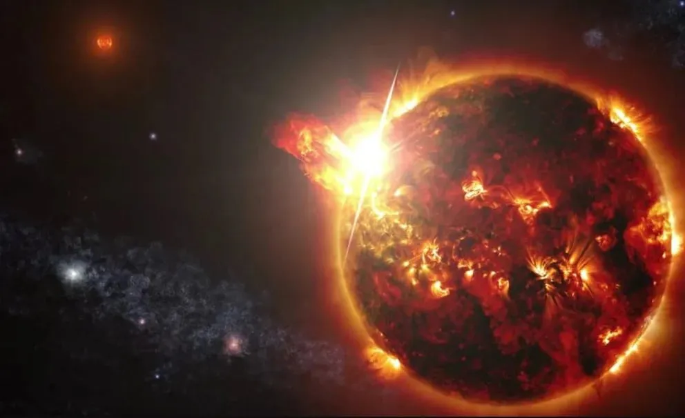 La estrella LHS 1140 es una enana roja más pequeña y fría que el Sol, y el planeta se encuentra orbitando dentro de su zona de habitabilidad (Sebastián Carrasco / Europa Press)